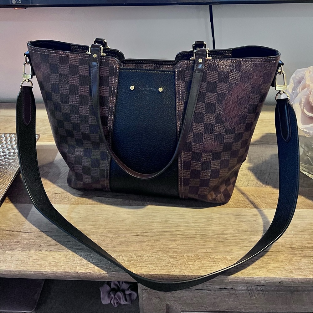 Louis Vuitton Damier Canvas and Taurillon Leather Jersey Tote Bag
